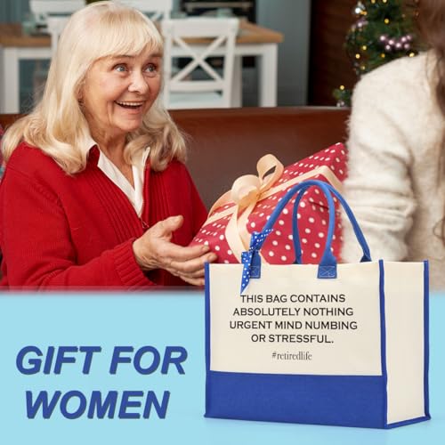 Image of FORBIDDEN PAPER Retirement Gifts for Women Retirement Decorations Travel Gift Lake House Gifts BeachTote Bag