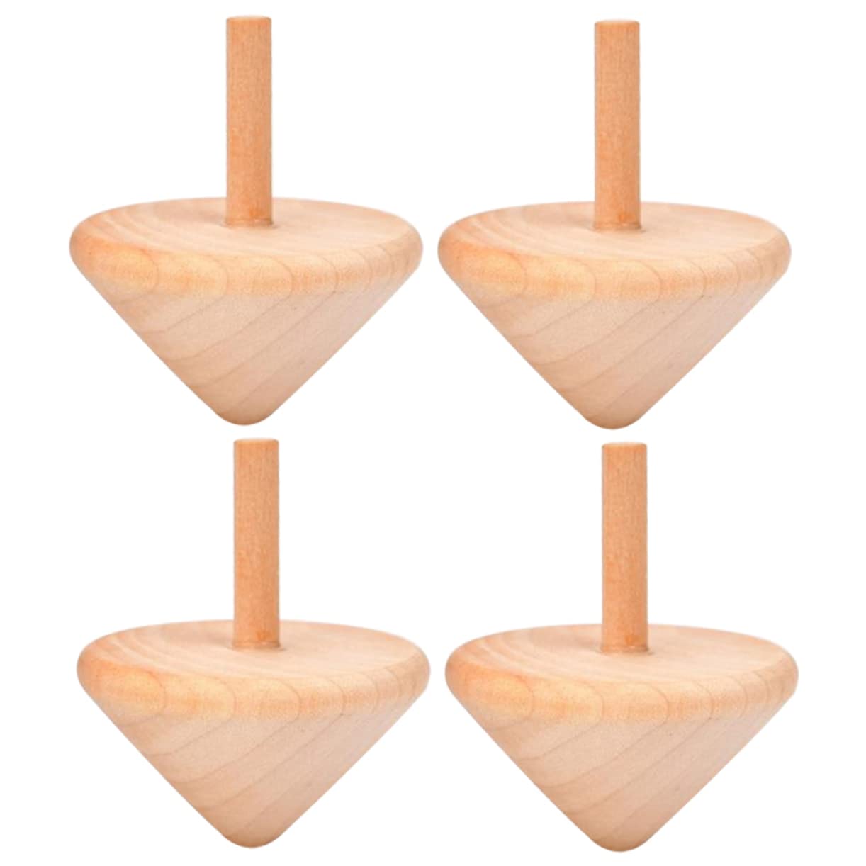 Toddmomy Wooden Gyroscope Toys 4 Pack Spinning Toys for Boys and Girls Gyro Playthings