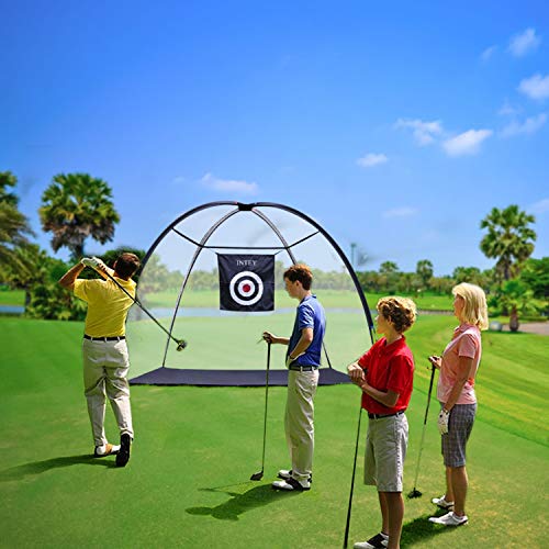 INTEY Golf Net 10’ x 7’ Golf Practice Net, Portable Golf Hitting Training Net for Kids and Adults, Perfect Training Aids Nets for Indoor Outdoor Garage Backyard Home Driving Range with Carry Bag