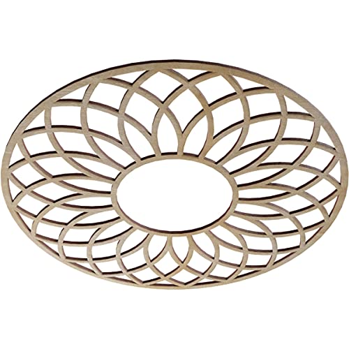 Image of Ekena Millwork 22 inchOD x 7 1 /2 inchID x 1 /4 inchT Cannes Wood Fretwork Pierced Ceiling Medallion, Birch