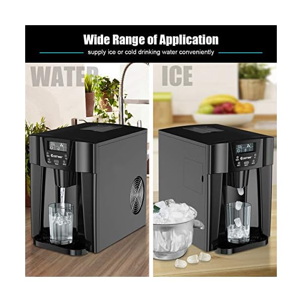 COSTWAY 2 in 1 Countertop Ice Maker with Builtin Water Dispenser