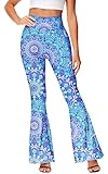 Hippie Costume Pants Material: Soft and Comfortable, Stretchy Fabric, Fit To Wear All Day. Machine Wash are Available Retro Hippie Flare Pants Feature: Elastic High Waisted With Flare Leg Design, Lifting Your Waistline And Perfectly Show Your Body Cu...