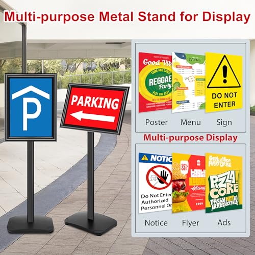 VAIIGO 3 Pack Heavy Duty Sign Holder Stand 11x17 Inch - Pedestal Floor Standing Sign Holder with Weighted Base - Vertical & Horizontal Poster/Menu Display Stands for Indoor/Outdoor Advertising, Black by VAIIGO - Image 6