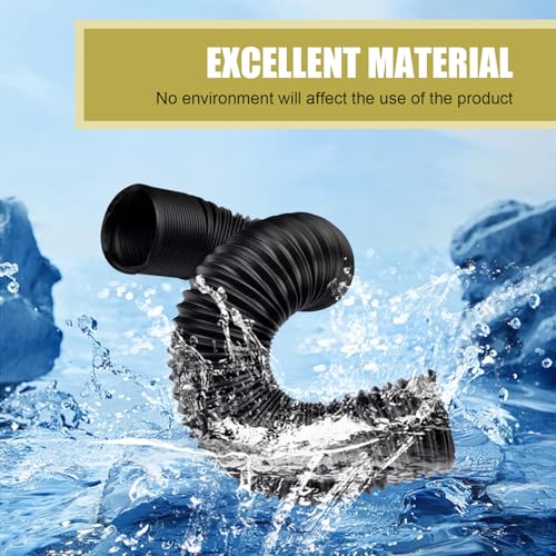 Sinytuto 1 PC Car Flexible Bendable Stretchable Waterproof Air Duct, 2.99\" ID Air Inlet Telescopic Turbine Flow Tube Distance Extension Tube, Repair Accessory, Suitable for Most Car Models (Black)