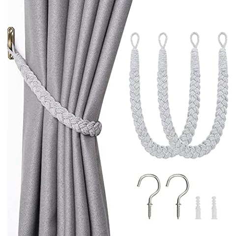 NICEEC Natural Cotton Rope Curtain Tiebacks Cover