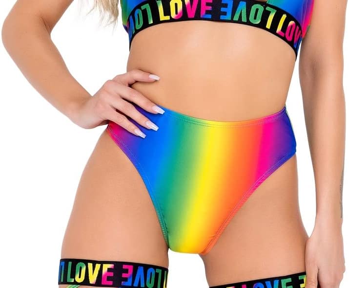 AS Roma Women's Roma's Pride Collection Rainbow High Waisted Bottom for Rave/Festival