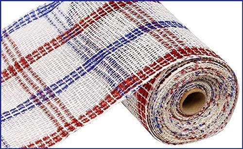 10インチ ポリ黄麻布メッシュ:愛国的なティンセルチェック ノンワイヤー黄麻布メッシュ RP8403E7