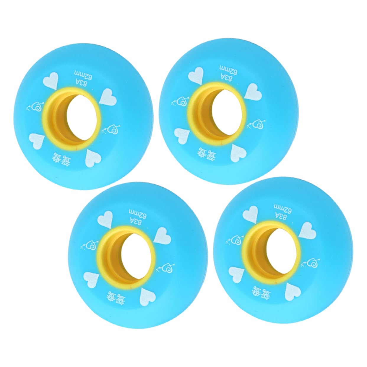 HONMEET Roller Skate Wheels Replacement 4pcs Skating Wheels for Indoor Roller Skating Durable Fashionable