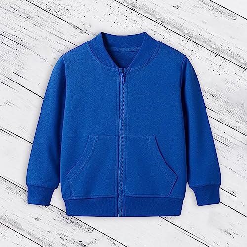 Kids Cotton Zip up Coats Long Sleeve Knit Soft Jackets Outwear Boys Girls Plain Warm Fall Casual Jackets with Pockets2