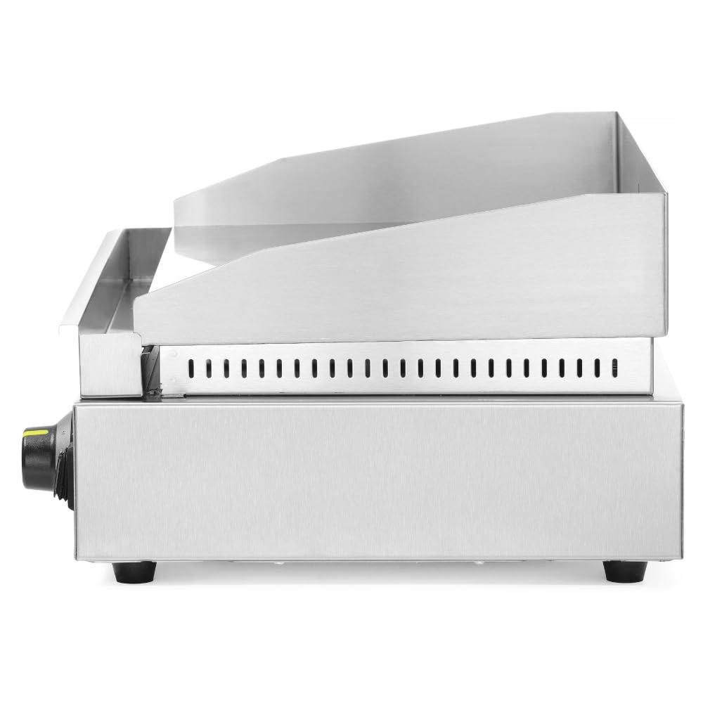MBH - Piastra professionale in acciaio inox con superficie liscia. Ferro elettrico cromato duro per bar ristorante ad alta resistenza