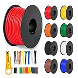 22 Gauge Stranded Wire Kit, 10ft Each 8 Colors 22AWG Silicone Electrical Wire Spool, Flexible Tinned Copper Wire, Hook Up Wire Kit for DIY, Automotive
