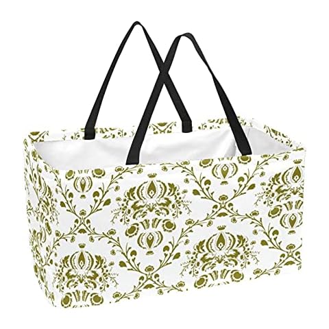 Extra Large Shopping Bags with Hand Strap Stands Upright Durable Reusable Made By 300D Oxford Cloth Easy to Clean Floral Print Flower Cover