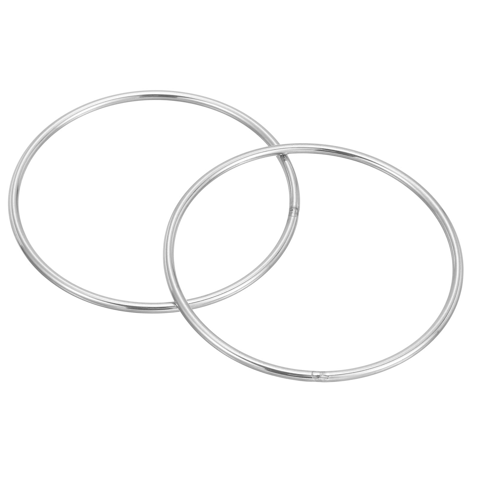 PATIKIL Metal O Rings, (80mmOD, 74mmID, 3mmThick)(2Pcs), 304 Stainless Steel Heavy Duty Round Ring Buckles, Suit for Macrame/DIY Craft/Hardware/Keychain/Belt/Dog Leash