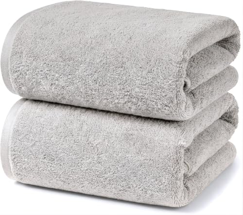 Ruggeri, Set 2 Teli Doccia e Bagno 70x140 cm, Cotone, Asciugamani, Grigio | Set 2 Teli Doccia e Bagno 70x140 cm, 500 g/m, 100% Puro Cotone Extra Morbido, Lavabile in Lavatrice