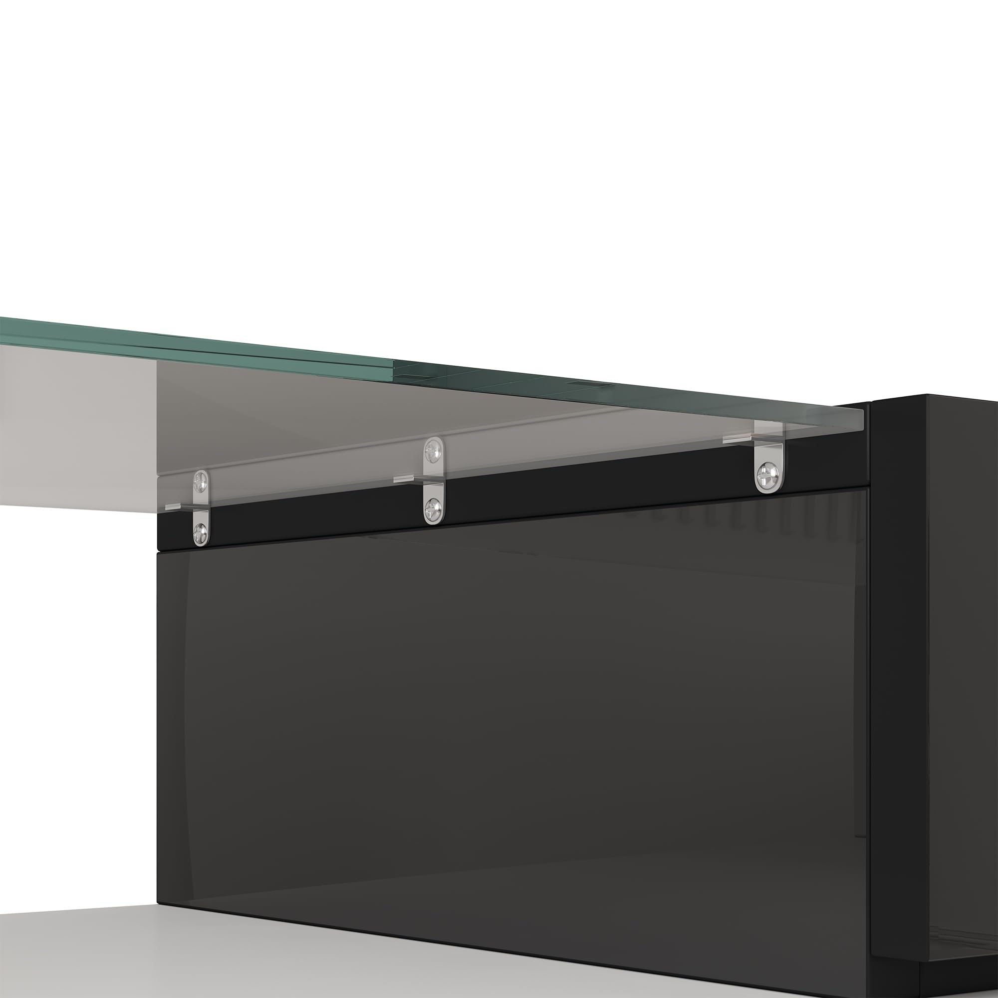 Mueble para TV de Salón con Iluminación LED - 145 x 51 x 30 cm - Blanco + Negro