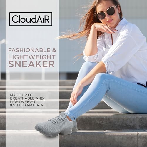 Image of CLOUDAIR Vesta Women's Sneakers: Casual Running, Walking Arch Support Shoes, Lightweight Slip-On Sock Design, Non-Slip Work Shoes for Women, Comfortable Air Cushioned Platform Sneakers