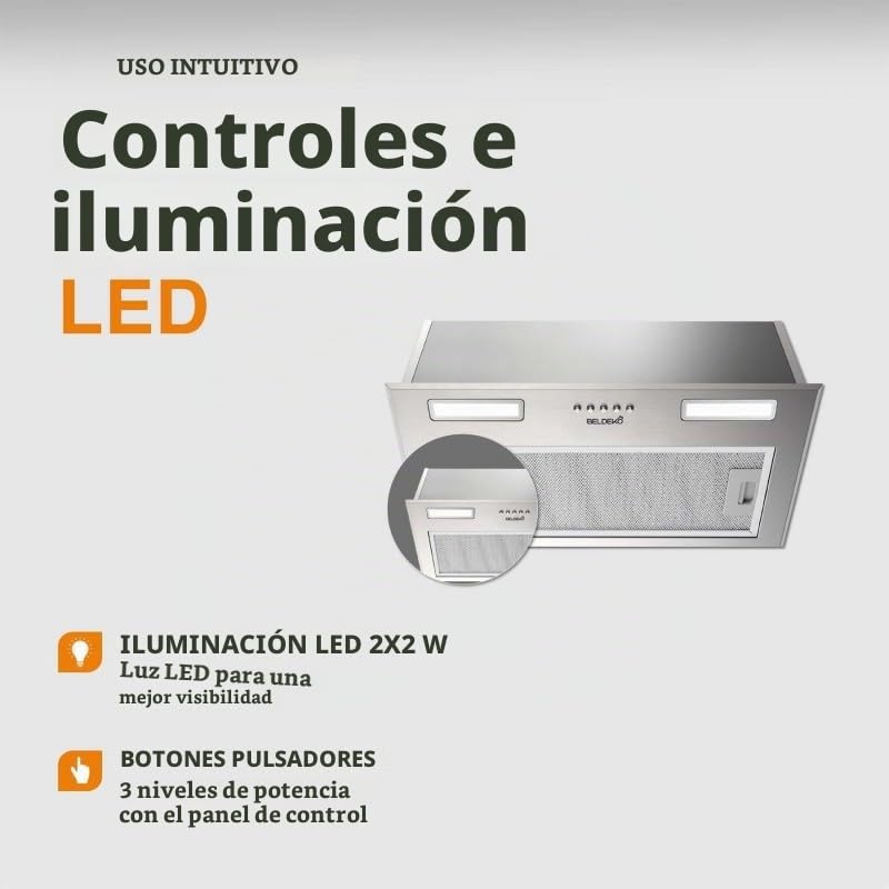 Campana empotrable — GRUPO FILTRO INOX 52 CM | ISOS 52 XS BELDEKO
