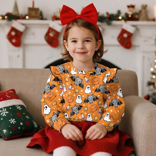 Sweatshirts for Girls Ruffle Long Sleeve Crew Neck Pullover Tops Casual School Sports Shirt Fall Winter Outfits3