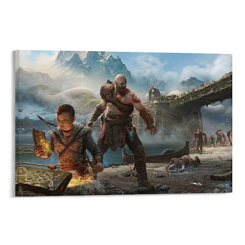 UMCHU God of War Ragnarok Art Poster Pintura Decorativa Lienzo Arte Mural Salón Póster Dormitorio Pintura, Arte de Pared Impresión de Imagen Moderna Decoración de Habitación Familiar 08 x 12 Pulgadas