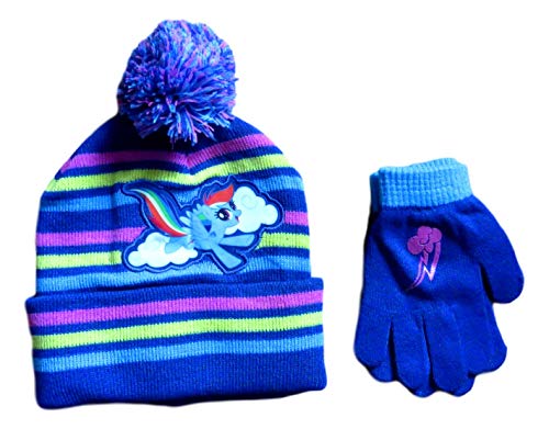 My Little Pony Knitted Beanie Hat and Gloves Set...