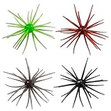 4Pcs Sea Urchin Bait,Floating Simulation Seas Urchin Dice Baits for Bass Fishing,Artificial Squirm Fishings Soft Lure Bait Accessories for Freshwater and Saltwater, Shore, Trout, Lake, River