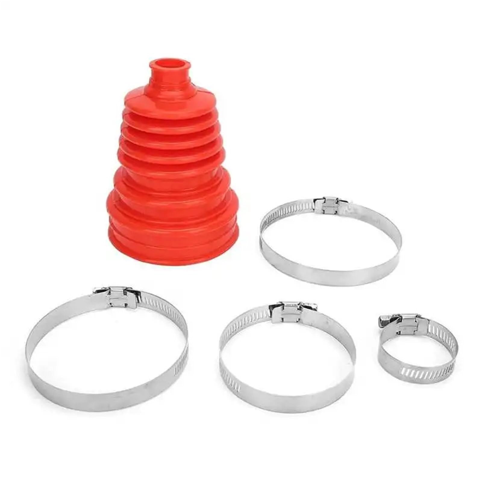 Cuffia giunto omocinetico Kit giunti Kit di morsetti rotondi a velocità costante con testa sferica, in gomma, per giunto omocinetico universale per auto(Red)
