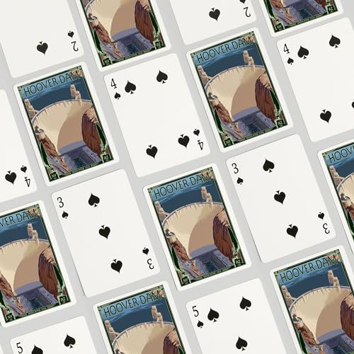 Lantern Press Hoover Dam Aerial naipes poker 52 miniatura 4