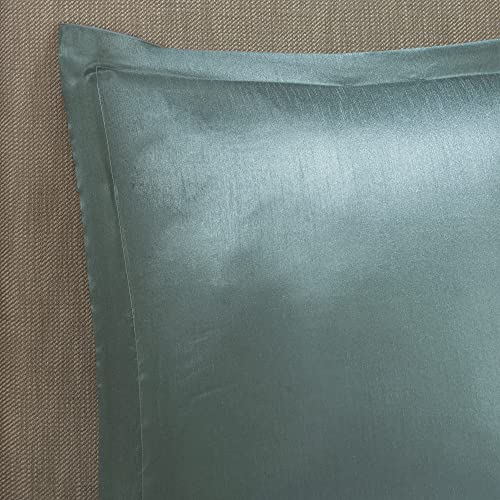 Madison Park 24 Piece Faux Silk Paisley Queen Comforter Set with Matching Curtains, Down Alternative Hypoallergenic - Teal, Queen (90 in x 90 in) - Image 4