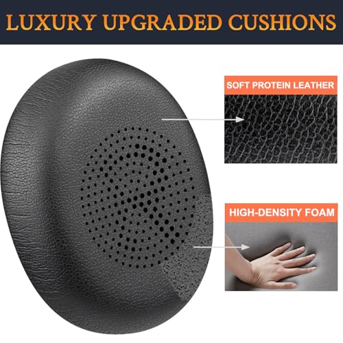 Almohadillas de repuesto SOULWIT para auriculares Yealink UH35/UH37 USB, cojines de cuero proteico suave con espuma de alta densidad - Negro miniatura 4