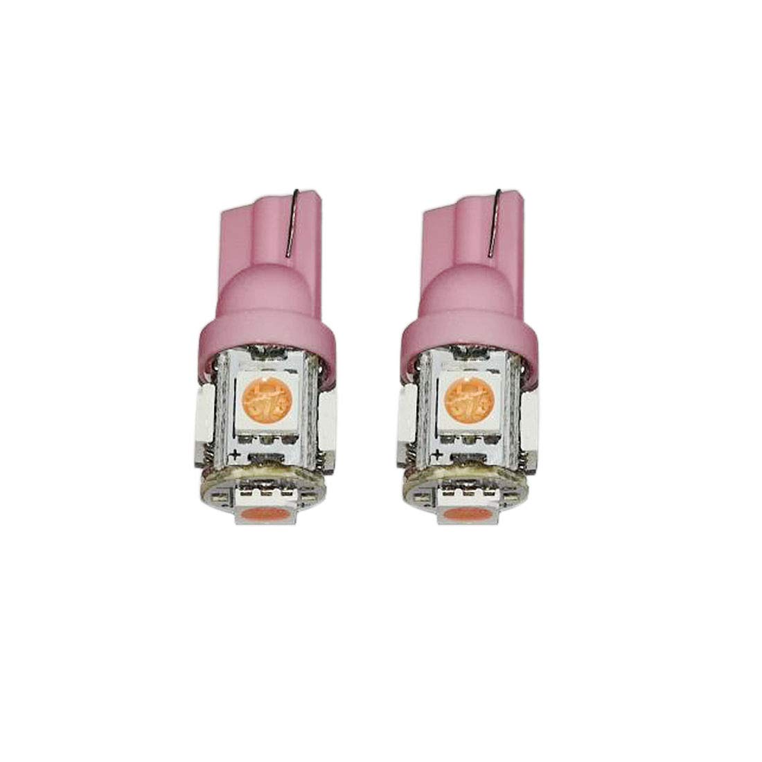 uxcell 2x Pink T10 5050 5 LED Bulb Dome Map Light 168 194 internal