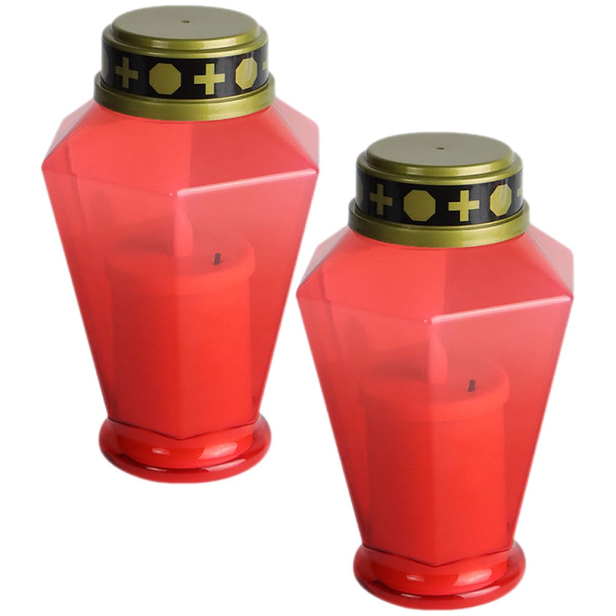 Lámparas de velas LED rojas Alipis sin llama de plástico resistente pack de 2 8