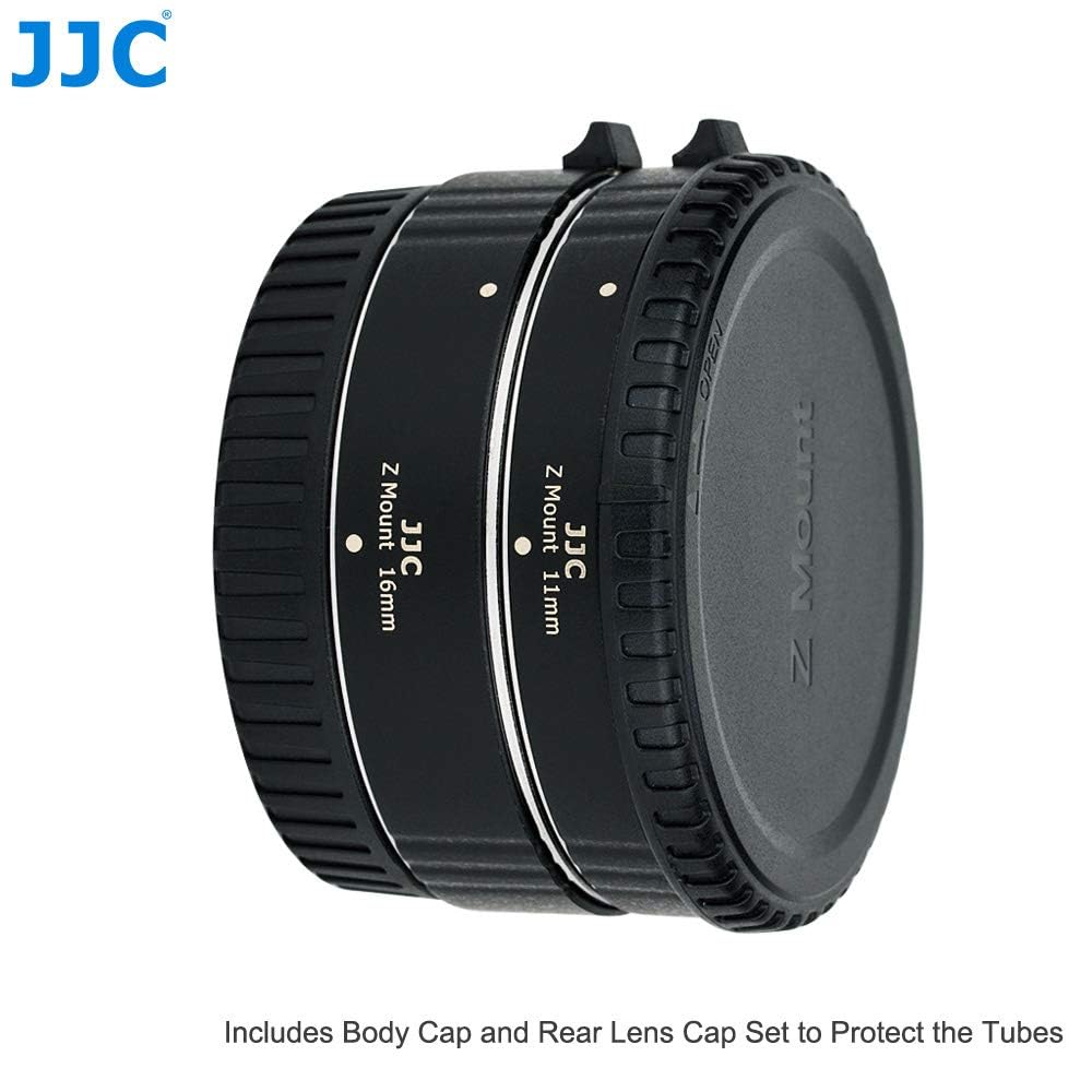 JJC 11mm/16mm Sets Metal Tubo de Extensión TTL Enfoque Automático AF para Nikon Z Mount ZR Z9 Z8 Z7, Z7II, Z6, Z6II, Z5, Z50 Z30 Zf Zfc Cámara Digital y Lentes Z Mount