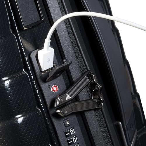 Image of Samsonite Proxis Global Carry-On Hardside Luggage with Dual Spinner Wheels, Airline Approved - Innovative Roxkin Lightweight Shell With Ultimate Durability- TSA Lock, Telescopic Handle - Black