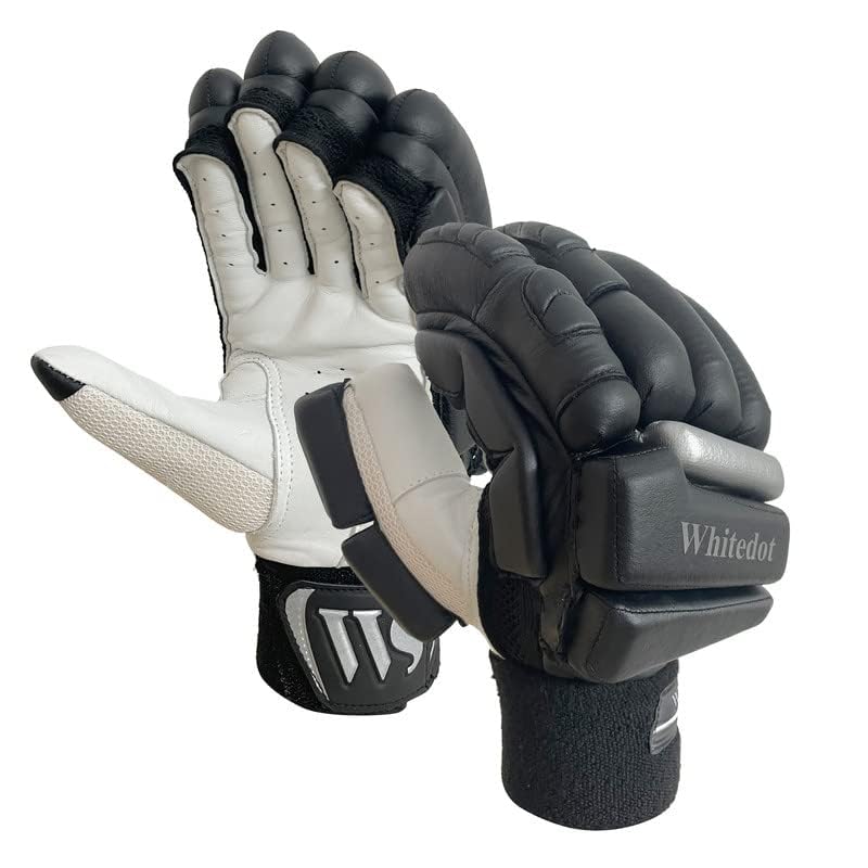 Image of WHITEDOT Sports Citadel Cricket Batting Gloves||Suitable for Mens|Adult|Large Right Hand||Black, Leather