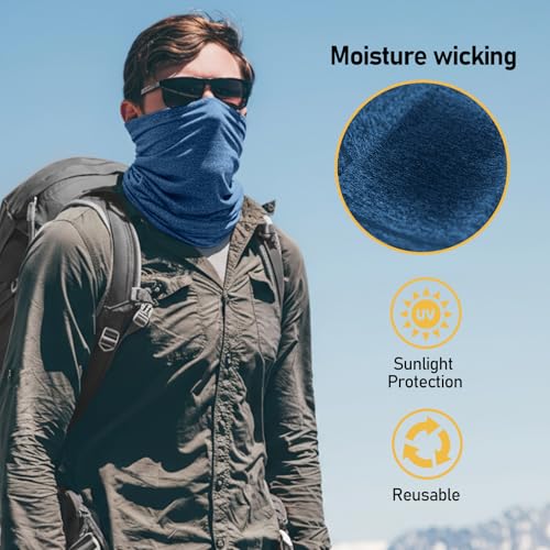 Image of TICONN Neck Gaiter Face Cover Scarf, Neck Warmer Breathable Sun & Wind-proof for Skiing Fishing Hiking Cycling