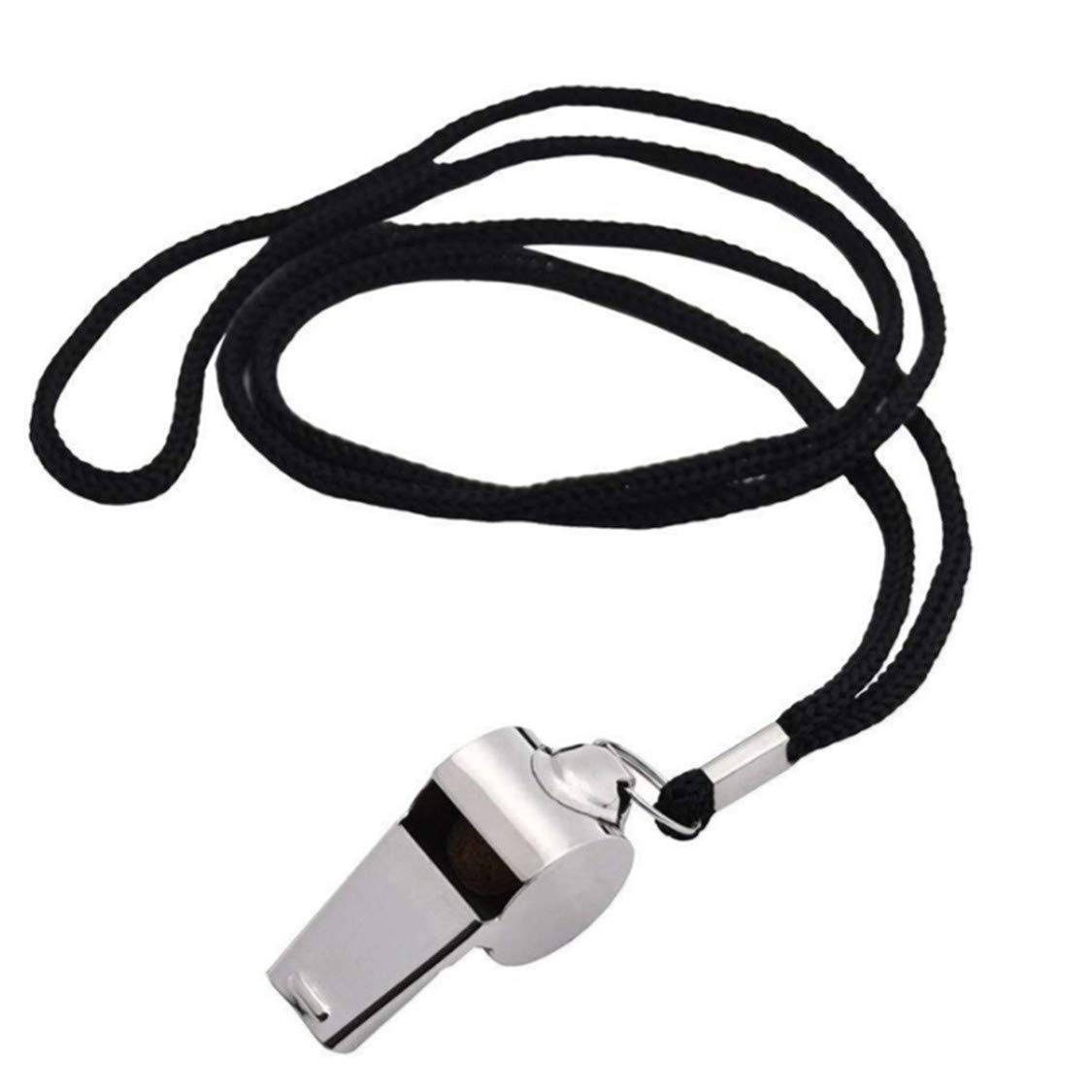 Idiytip Stainless Steel Referee Whistles Coach Sports Training Whistles with Lanyard for Football Coaches Officials
