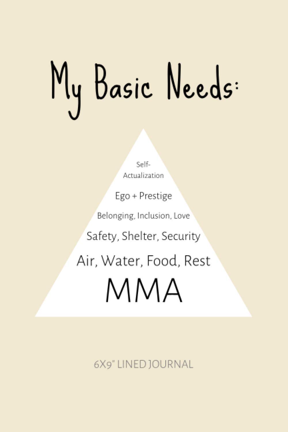 My Basic Needs: MMA: Novelty & Funny MMA Gift For Fans, Fighters, Dad, Men, Women | 6x9" Lined Journal