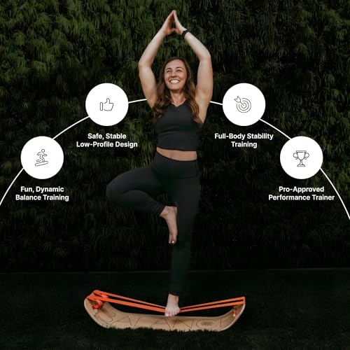 Image of GIBBON SlackBoard, Balance Board Kids & Adults, Slackline Balance Trainer | 1 & 2 Line Options, Slack Board, Core Workout Equipment, Home Gym Training, Standing Desk Exercise, Yoga, Agility, Pilates