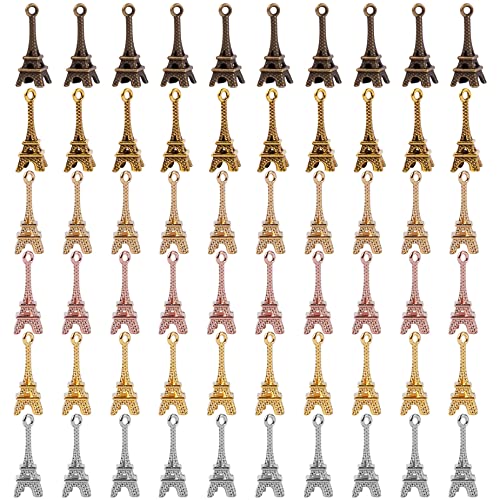 Framendino, 60 Pack Colorful Eiffel Tower Charms...