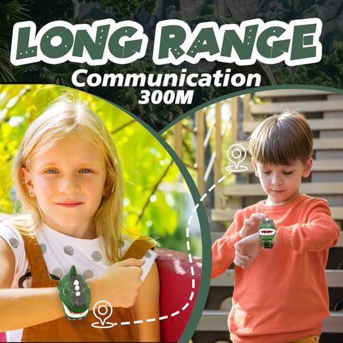 Image of Dinosaur Walkie Talkies for Kids, 2Pcs Rechargeable Dinosaur Toys for Kids | Long Range Dino Walkie Talkies for Camping Gear & Outdoor, Kids Toys Birthday Christmas Stocking Stuffers for Boys Girls