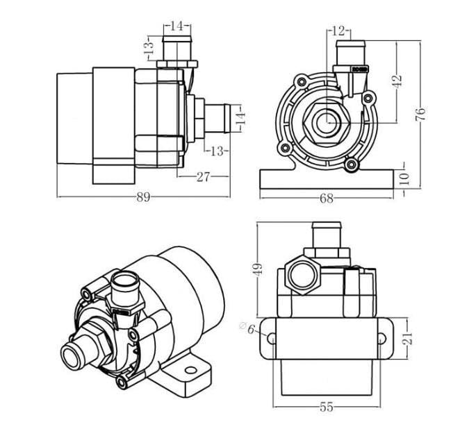Bomba de agua silenciosa de CC sin escobillas, 12V, 24V, PWM, 0-5V, Control de velocidad, bomba de circulación sumergible para de refrigeración de acuario