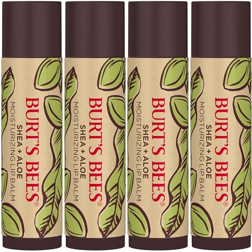 Burt's Bees Bálsamo labial para presente de dia dos namorados, hidratante de karité e aloe, hidrata