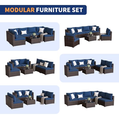 Vonzoy Patio Furniture Set, 7-Piece Outdoor Sectional With Waterproof Cover thumb #6