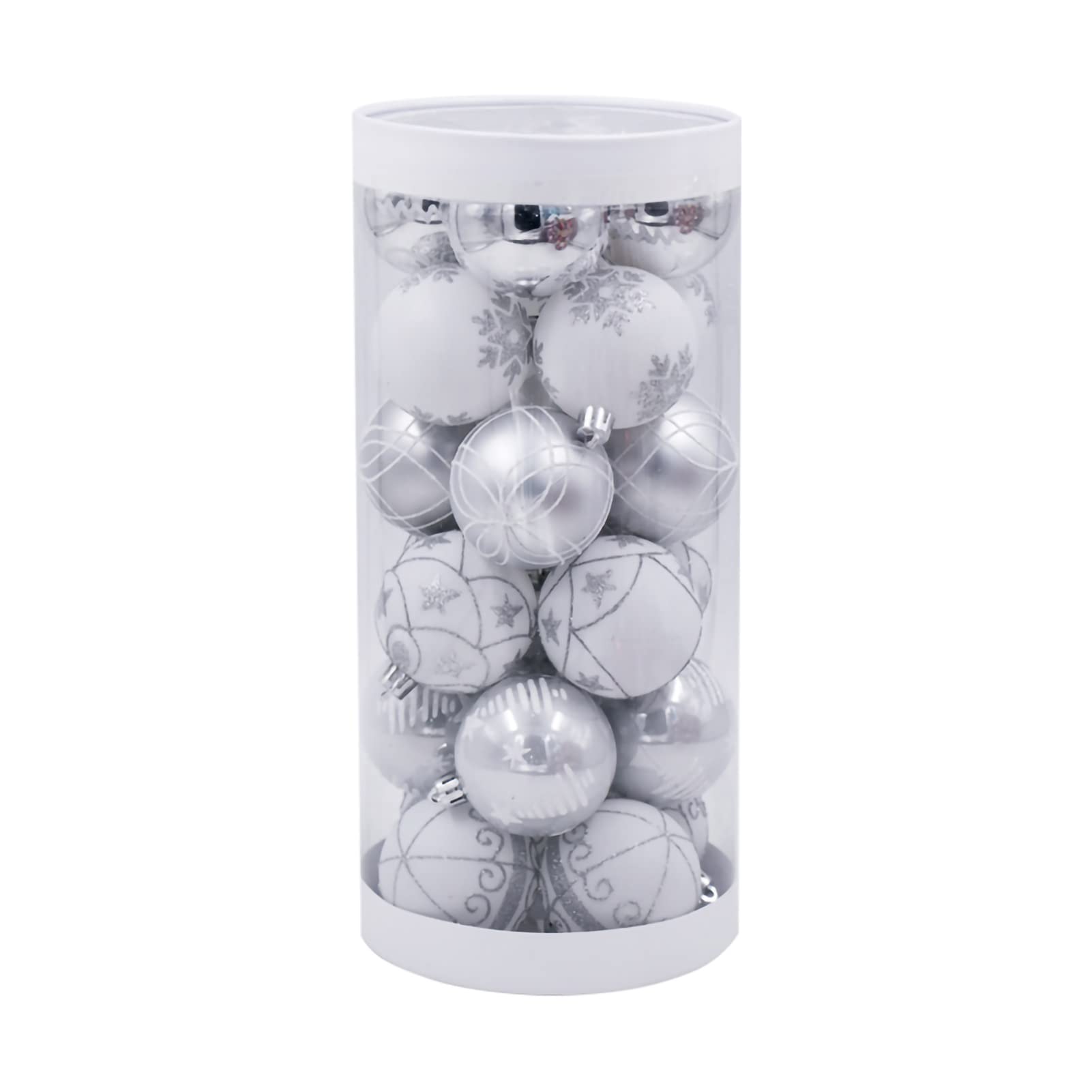 Palline Di Natale Vacanze 60mm / 2.36 "Pendenti dell'albero di Natale pendenti decorativi Appeso Baubles Badbles Balls Ornamenti for vacanze Party Wreath Tree, 24 pz Decorazioni Natalizie(A)