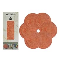 Sottobicchieri o tappetino da caffè 11 cm tovagliette lavabili, rotonde, da pranzo, materiale naturale, tessuto a mano, ideale per ristoranti caffetterie hotel Festa di compleanno (Blu