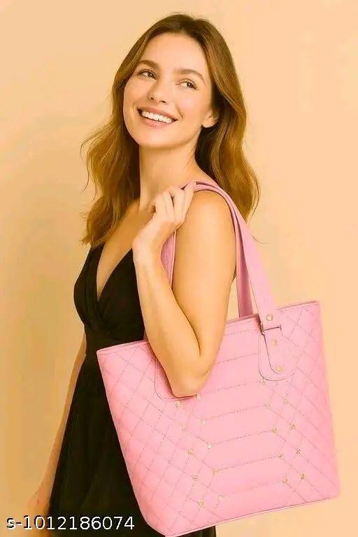 Image of Trendy Fancy Handbag for Women Pink Tote Bag