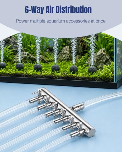 Image of Pawfly 6-Way Aquarium Air Manifold for 3 /16 inch & 3 /8 inch Airline Tubing