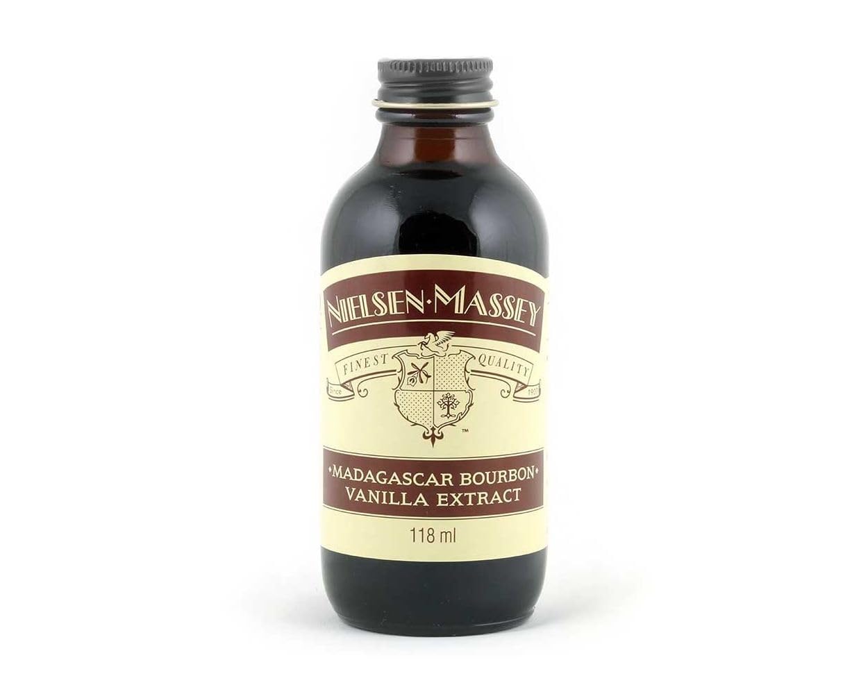 Nielsen-Massey Pure Vanilla Extrakt, 118 ml | Reiner Vanilleextrakt aus echten Bourbon-Schoten, Flüssiges Extrakt aus kaltextrahierten Vanilleschoten. Perfekt dosierbar