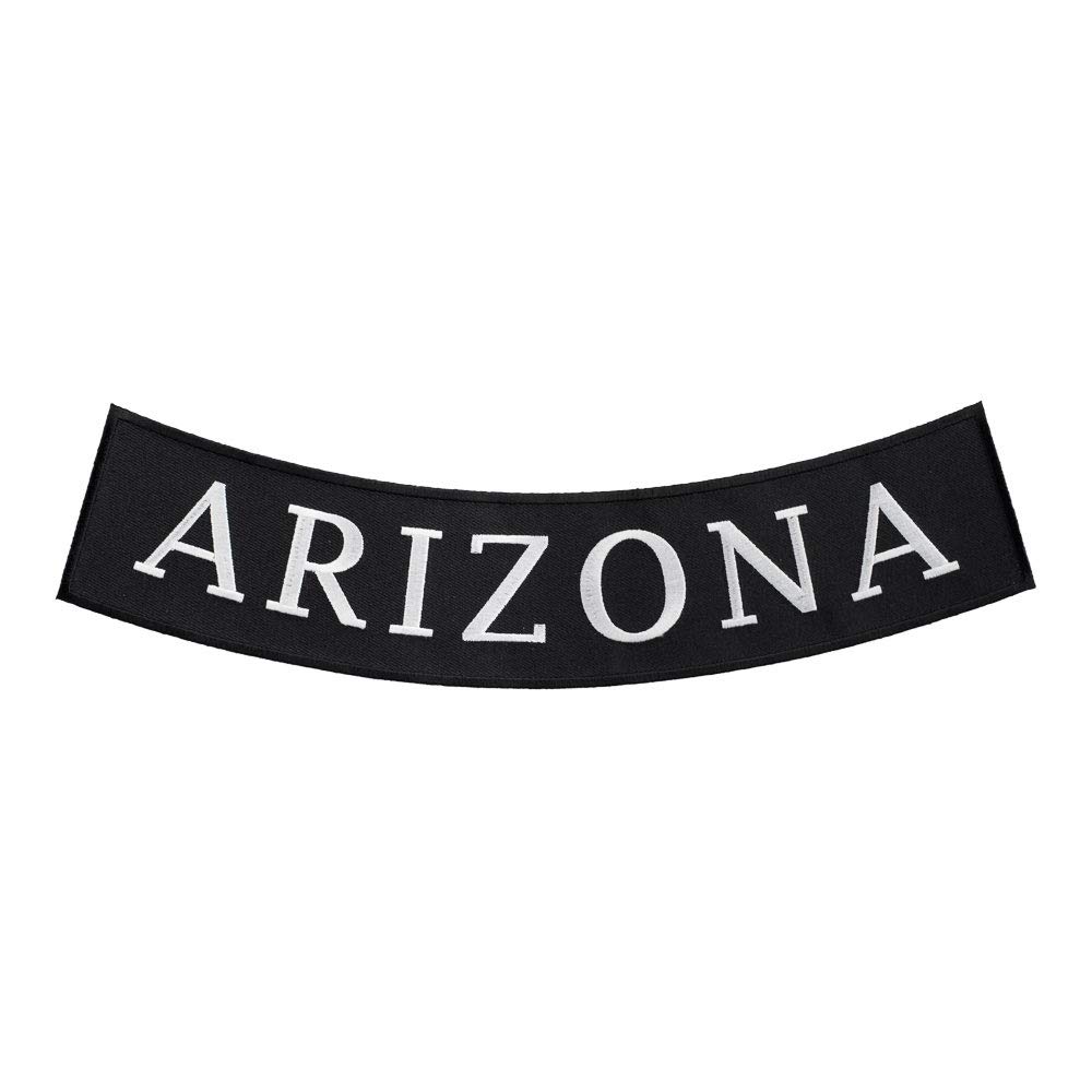 PatchStop Arizona State Bottom Rocker Large Biker Patches for Vests Motorcycle Jackets - 12x3.5in Iron On USA Travel Souvenir Embroidered Emblem - Big