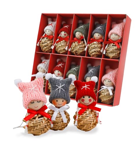 10 Weihnachtswichtel Anhänger Christbaumschmuck,Homewit 10cm...